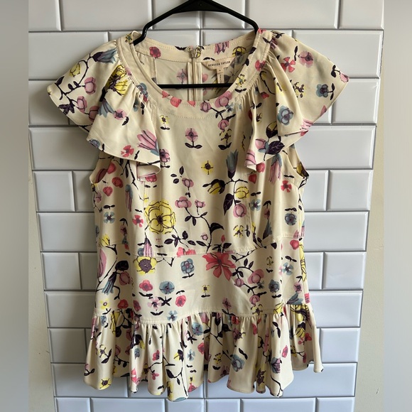 Rebecca Taylor Floral Top/ blouse Size 4 - Picture 8 of 10